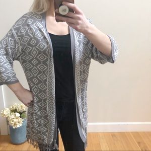 Skies are Blue Aztec Print Open Cardigan